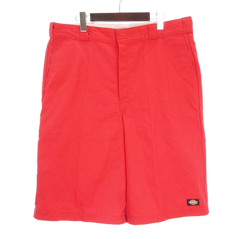 ディッキーズ Dickies ワークショーツ ショートパンツ ハーフ ロゴ 刺繍 ポリコットン 422 赤 レッド 38 Smv メンズ 002 ベクトルパーク
