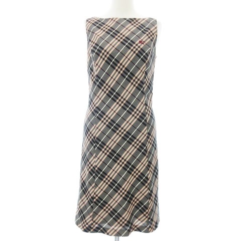 バーバリーブルーレーベル ノバチェック ノースリーブワンピース 膝丈 40 L バーバリーブルーレーベル ノバチェック ノースリーブワンピース