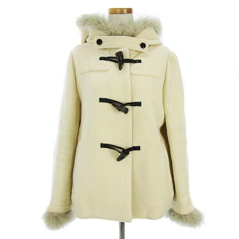 スピック スパン Spick Span Tessuto Vallombrosa 美品 ダッフルコート フォックスファー ウール ホワイト 白 38 Sm0 レディース 002 ベクトルパーク