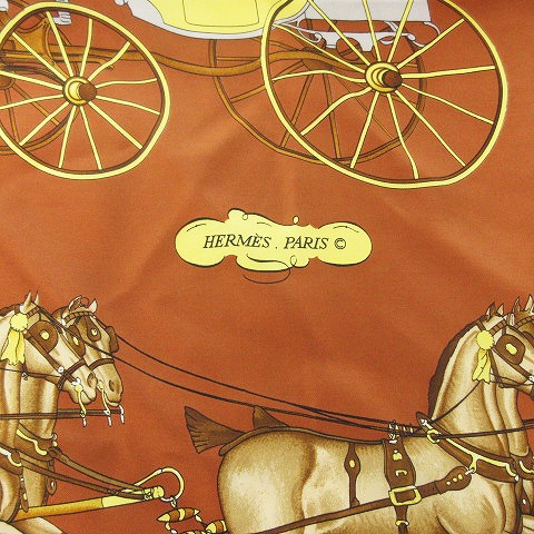 エルメス HERMES 美品 カレ90 COACH＆SADDLE 大判 ledoux 馬車 