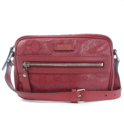 グッチ GUCCI ショルダーバッグ 201447 インプリメ PVC(塩化ビニール)×レザー アイボリー×ベージュ バッグ ○GUCCI・グッチ○GGインプリメ スクエア型 ショルダーバッグ 201447