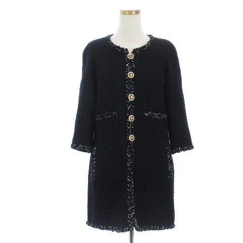 シャネル CHANEL 07SS ツイードジャケット ショートコート ノーカラー 