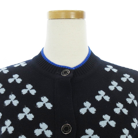 エルメス カーディガン カシミヤ クローバー セリエボタン ネイビー