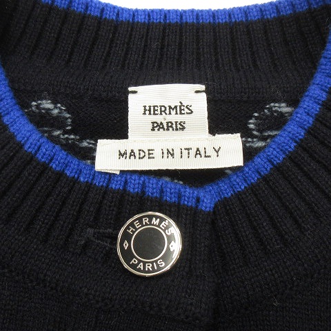 エルメス HERMES カーディガン ニット 長袖 丸首 クローバー セリエ  