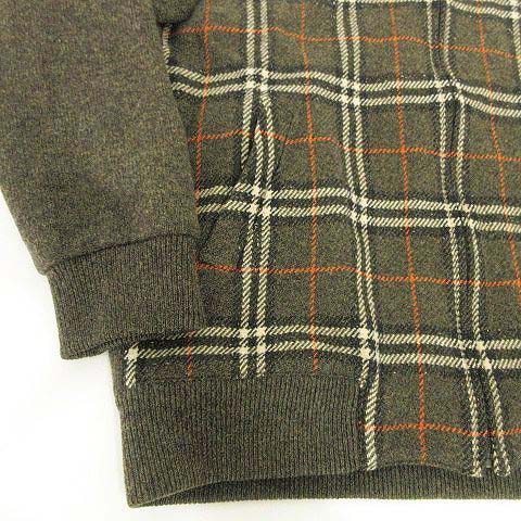 【美品】バーバリーロンドン　ニット切替ジャケット　カシミヤ混　Pコート　チェック 美品】バーバリーロンドン ニット切替ジャケット カシミヤ混 Pコート