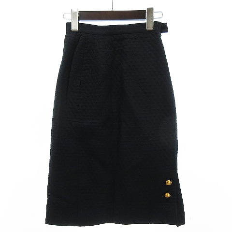 シャネル CHANEL ヴィンテージ スカート ミディ タイト ココマーク金  