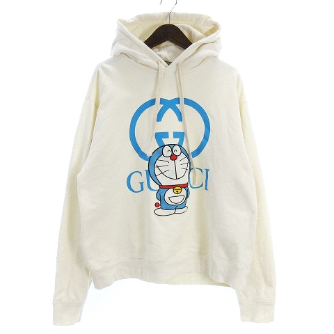 グッチ Gucci ドラえもん Doraemon コラボ 21ss スウェットパーカー プルオーバー 刺繍 プリント コットン アイボリー M Sm0 メンズ 002 ベクトルパーク