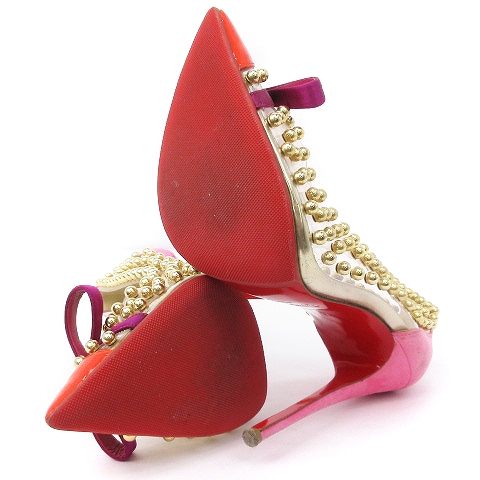 Christian Louboutin パンプススタッズピンク36