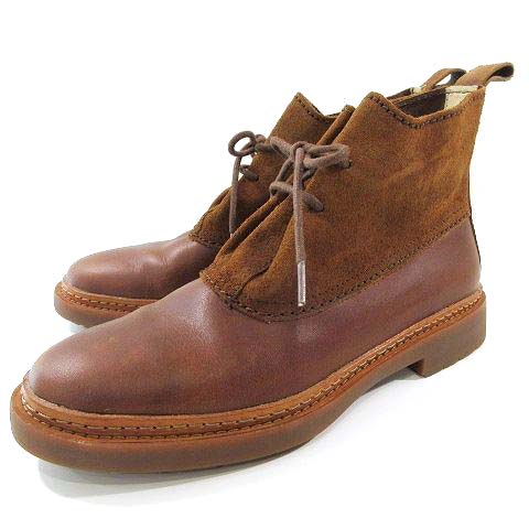 クラークス clarks ショート ブーツ レザー スエード切替 レースアップ