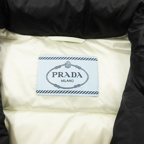 プラダ PRADA ダウンジャケット コート ショート丈 ジップ 三角