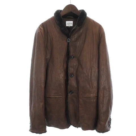 アルマーニ コレツィオーニ ARMANI COLLEZIONI 美品 ラムレザー 