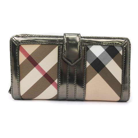 バーバリー BURBERRY 長財布 二つ折り ノバチェック PVC レザー  