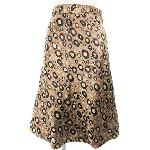 フェンディ FENDI 美品 スカート フレア ひざ丈 レオパード柄 ヒョウ柄  