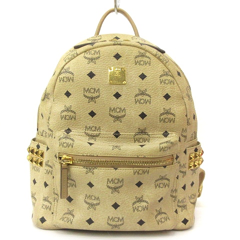 エムシーエム MCM リュックサック バックパック スタッズ レザー PVC 