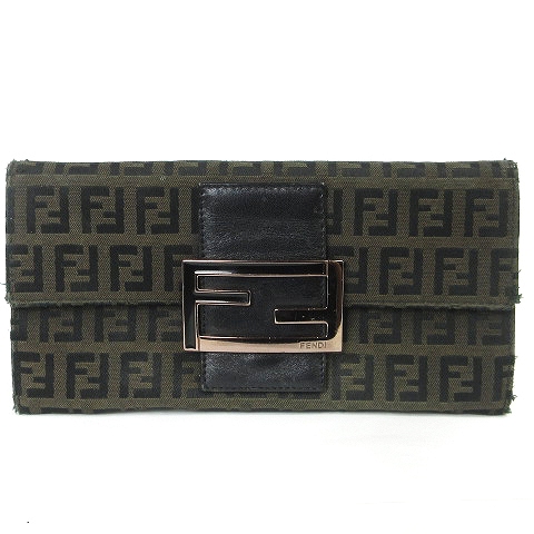 フェンディ FENDI 長財布 折り財布 ウォレット ズッカ 総柄 キャンバス