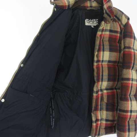 アベイシングエイプ A BATHING APE BAPE ラブジェネチェック ダウン 