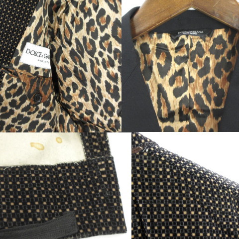 ドルチェ&ガッバーナ　スーツ　豹柄　黒 DOLCE&GABBANA - ドルチェアンドガッバーナ スーツセットアップ