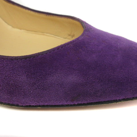 クリスチャンルブタンパープル スエード ポインテッドトゥパンプス