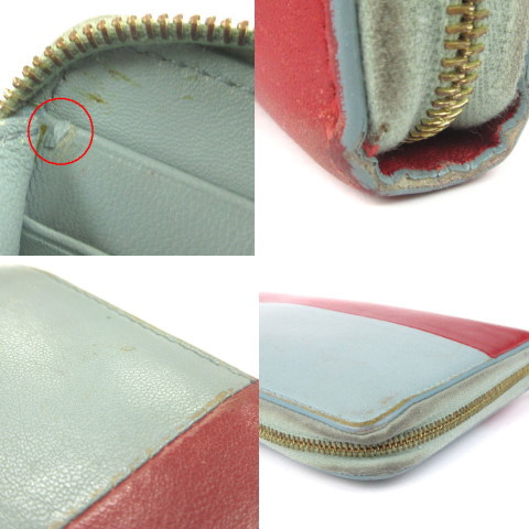 セリーヌ CELINE 長財布 バイカラー ラウンドファスナー レザー 本革