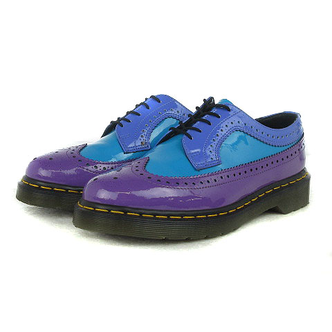 ドクターマーチン Dr Martens 5ホール ウィングチップ ブローグ シューズ ブーツ パープル ブルー Uk6 靴 002 ベクトルパーク