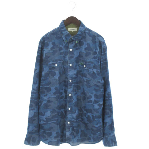 トミーヒルフィガー Tommy Hilfiger シャツ 長袖 ボタンダウン カモフラ 迷彩 青 紺 ブルー ネイビー Xl メンズ 002 ベクトルパーク