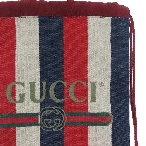 未使用品 グッチ GUCCI 18SS プリント ミディアム ドローストリング