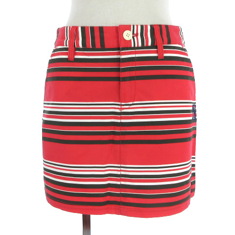 パーリーゲイツ PEARLY GATES スカート ミニ 台形 ボーダー 055