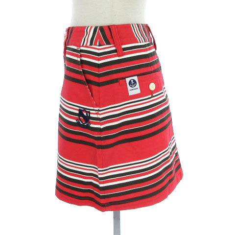 パーリーゲイツ PEARLY GATES スカート ミニ 台形 ボーダー 055