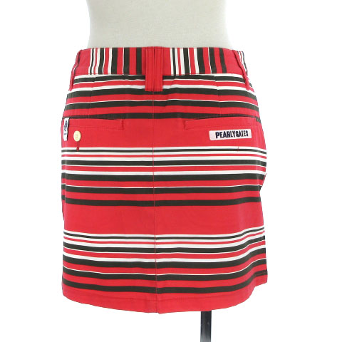 パーリーゲイツ PEARLY GATES スカート ミニ 台形 ボーダー 055