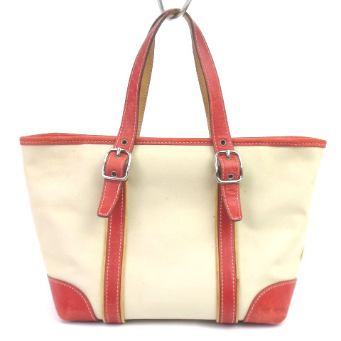 コーチ COACH バッグ トート ハンド ミニ 7741 レザー 切替 赤