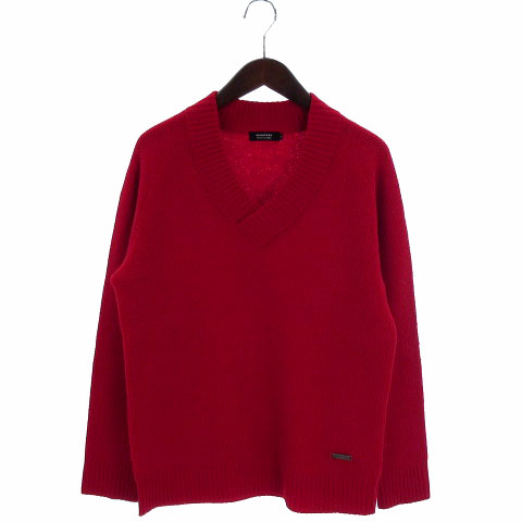 バーバリーブラックレーベル Burberry Black Label セーター ニット 長袖 Vネック ウール 赤 レッド 3 メンズ 002 ベクトルパーク