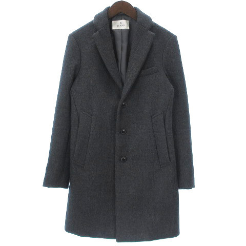 エディフィス Edifice チェスターコート 3b 無地 ウール 15 0 723 0000 4 0 灰 グレー 44 メンズ 002 ベクトルパーク