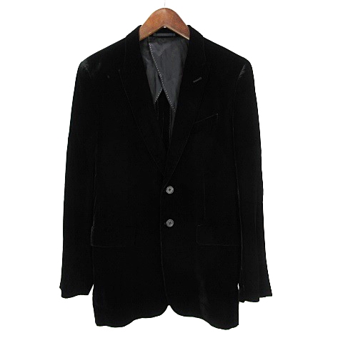 ポールスミス PAUL SMITH テーラード ジャケット シングル 2B ベロア 黒 ブラック L ■ER メンズ ポールスミス PAUL SMITH テーラード ジャケット シングル 2B ベロア 黒 ブラック L ■ER メンズ