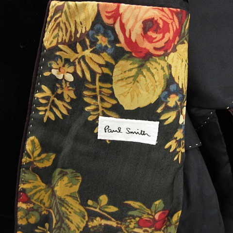 ポールスミス PAUL SMITH テーラード ジャケット シングル 2B ベロア 黒 ブラック L ■ER メンズ ポールスミス PAUL SMITH テーラード ジャケット シングル 2B ベロア 黒 ブラック L ■ER メンズ