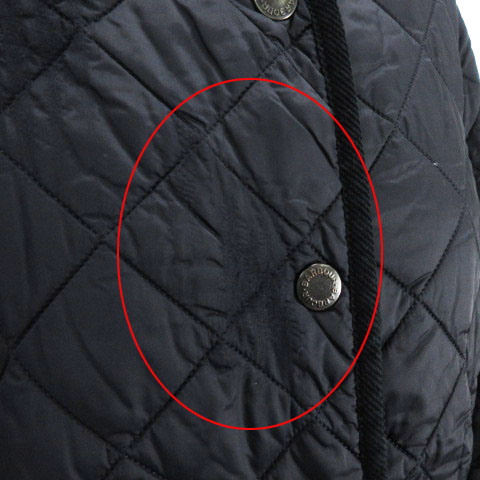バブアー Barbour ジャケット キルティング ノーカラー ボタンアップ 裏チェック 紺 ネイビー Eur 34 アウター Sm レディース 002 ベクトルパーク