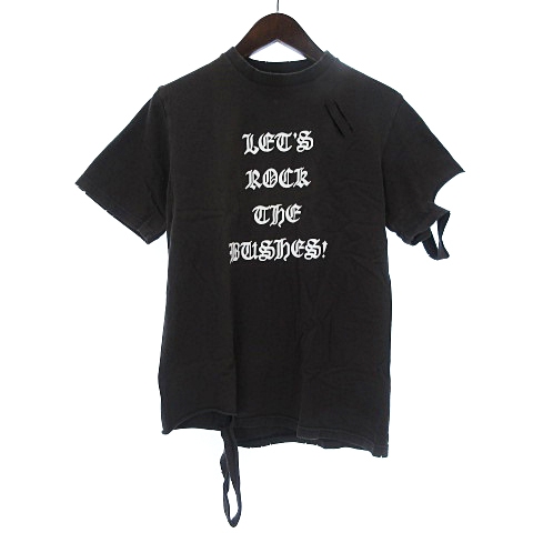 ナンバーナイン Number N Ine 04aw Give Peace A Peace 期 反戦 ダメージ加工 Tシャツ カットソー 半袖 プリント コットン 茶 ブラウン 2 メンズ 002 ベクトルパーク