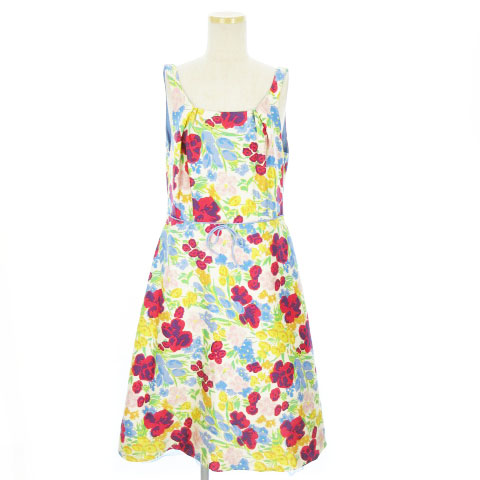 ケイトスペード Kate Spade ワンピース ドレス ノースリーブ チュール レース 花柄 フラワー プリント マルチカラー 6 Sm 002 ベクトルパーク