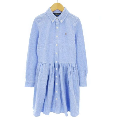 ポロ バイ ラルフローレン Polo By Ralph Lauren ワンピース 長袖 シャツ ボタンダウン 青 ブルー M 8 10 Sm キッズ 002 ベクトルパーク