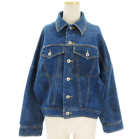 ステューシー Stussy デニム ジャケット Gジャン 3rd ドロップショルダー 青 ブルー系 M アウター Sm レディース 002 ベクトルパーク