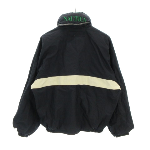 ノーティカ Nautica 90s Vintage トラックジャケット ブルゾン リバーシブル フード 刺繍 S 紺 ネイビー系 緑 グリーン系 アウター メンズ 002 ベクトルパーク