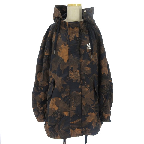アディダスオリジナルス Adidas Originals Leaf Camo Parka パーカー 長袖 リーフ柄 フィッシュテール 迷彩 カモフラ ナイロン Ax5974 茶 ブラウン M Sm レディース 002 ベクトルパーク