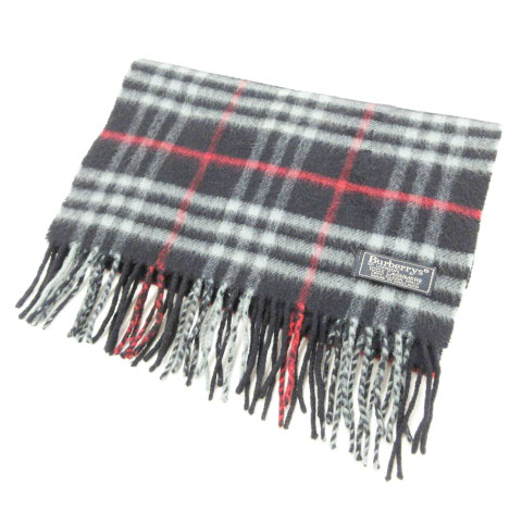 バーバリーズ Burberrys マフラー ロング フリンジ チェック カシミア  