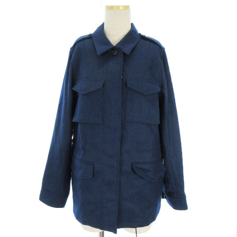 未使用品 クラネ Clane Laketajo ｍ 65 ミリタリー ジャケット ウール混 紺 ネイビー 36 アウター Sm レディース 002 ベクトルパーク