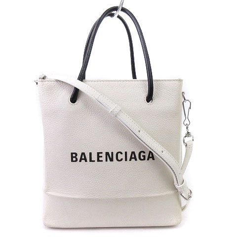 バレンシアガ Balenciaga Shopping Tote Xxs ショッピング トートバッグ ショルダー 2way ロゴ カーフレザー 白 ホワイト 黒 ブラック 鞄 Aa レディース 002 902010240018 ベクトルパーク