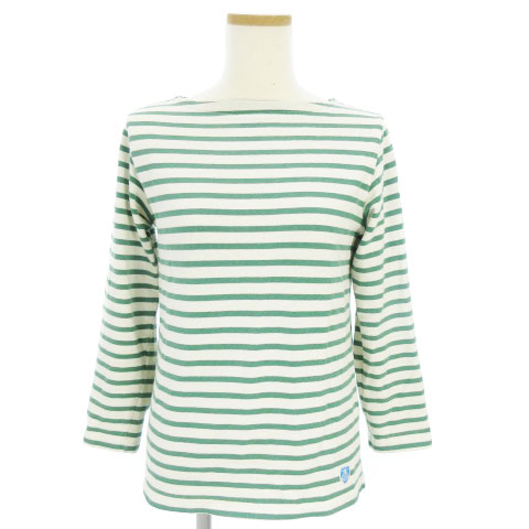 オーチバル Orcival オーシバル バスクシャツ 長袖 Tシャツ カットソー ボーダー 緑 白系 グリーン ホワイト系 レディース 002 ベクトルパーク