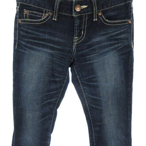 マウジー Moussy デニム パンツ ジーンズ スリム Used加工 インディゴ 紺 ネイビー 25 小さいサイズ レディース 002 ベクトルパーク