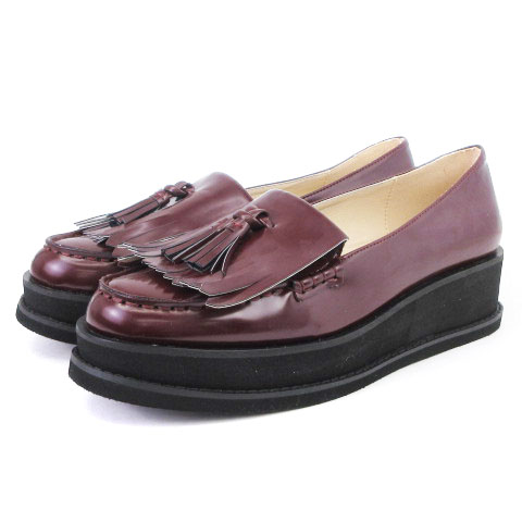 未使用品 ナノユニバース Nano Universe Sentorearamanto ローファー タッセル 厚底 赤系 ボルドー 37 シューズ 靴 Sm レディース 002 ベクトルパーク