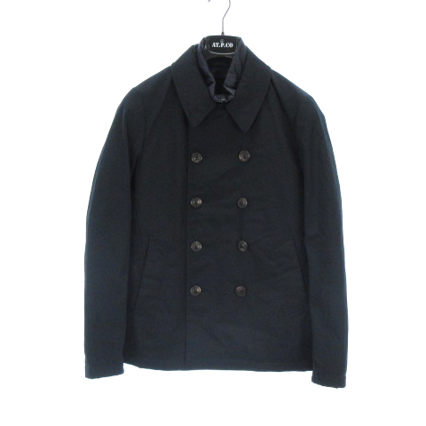 未使用品 アティピコ At P Co ダブルブレスト コート 切替 2way レイヤード スタンドカラー 中綿 M 紺 ネイビー Sm メンズ 002 ベクトルパーク