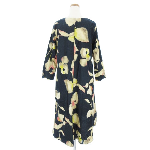 パラスパレス Pallas Palace ワンピース ロング 七分袖 プリント 紺系 ネイビー系 3 レディース 002 ベクトルパーク