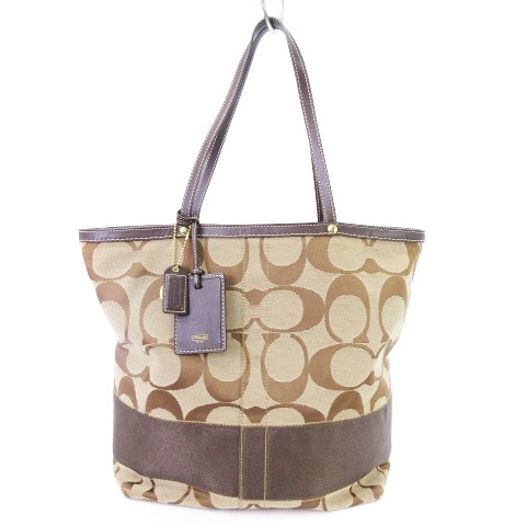 コーチ Coach バッグ トート シグネチャー レザー 茶 ブラウン 鞄 レディース 002 ベクトルパーク